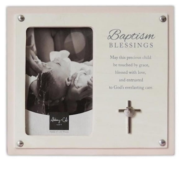 CA Gift 299582 4 x 6 in. Photo Baptism Blessings Holds Frame, Pink