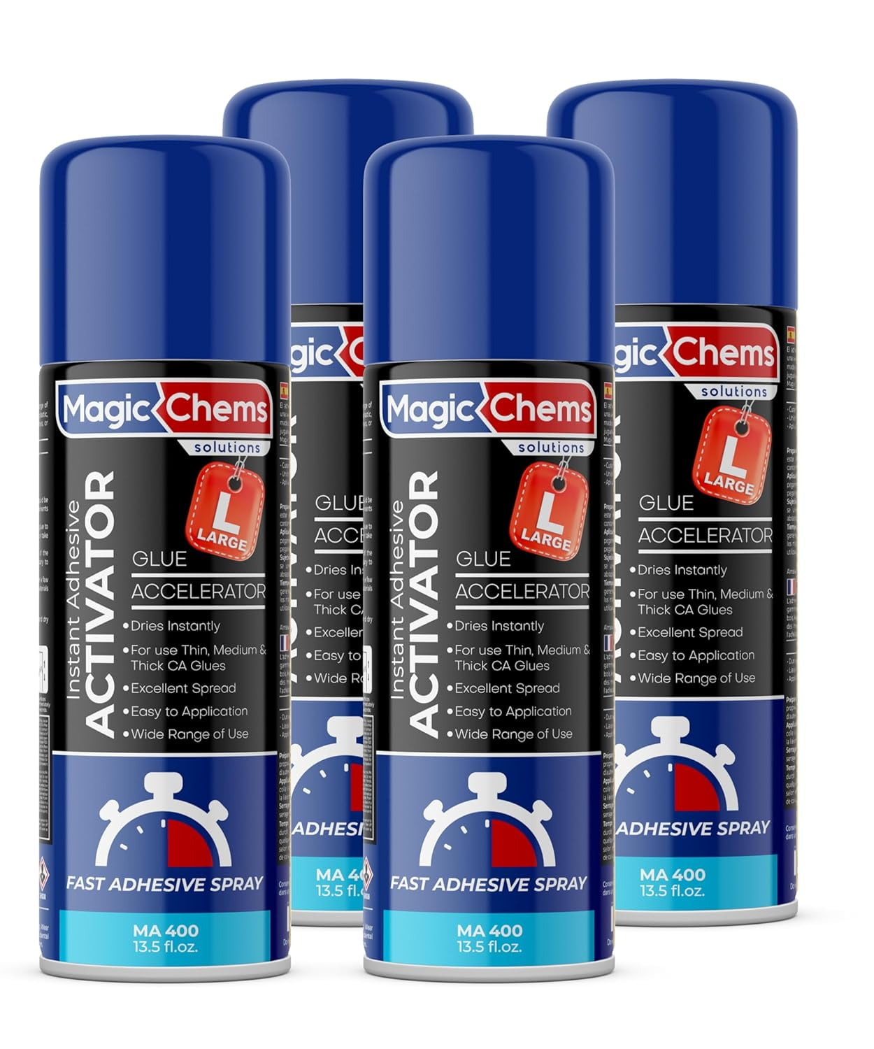 CA Glue Accelerator Spray (8 x 13.5 fl oz), Cyanoacrylate Super Glue