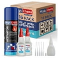 CA Glue with Activator (32 x 1.7 oz + 16 x 13.5 fl oz), Cyanoacrylate Glue and Activator, Super