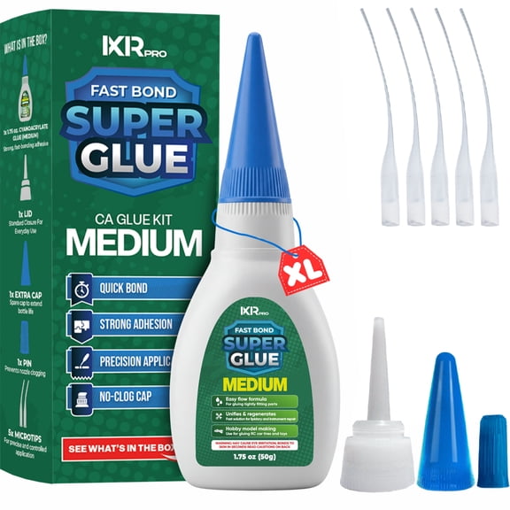 Ixirpro Medium CA Glue, 1 Pack (1.75 oz), Cyanoacrylate Adhesive for Wood, Metal, Plastic and Crafts
