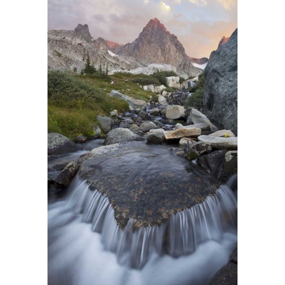 CA, Inyo NF Stream with waterfall and Mt Ritter by Don Paulson (18 x 24)