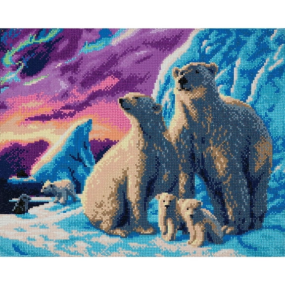 Crystal Art Polar Bear Family Diamond Painting