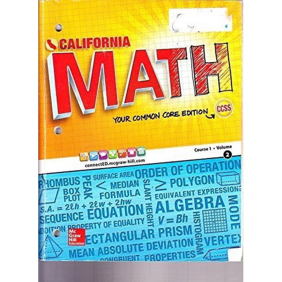 Pre-Owned CA Math Your Common Core Edition Course 1 Volume 2 (Paperback) 0021359113 9780021359110
