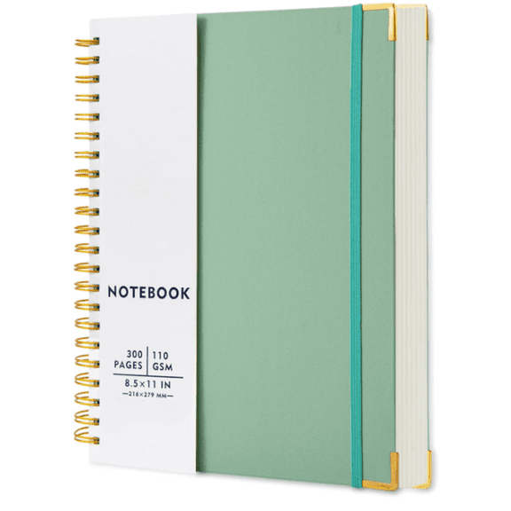 CA Spiral Notebook 8.5x11 IN A4 for Work Green