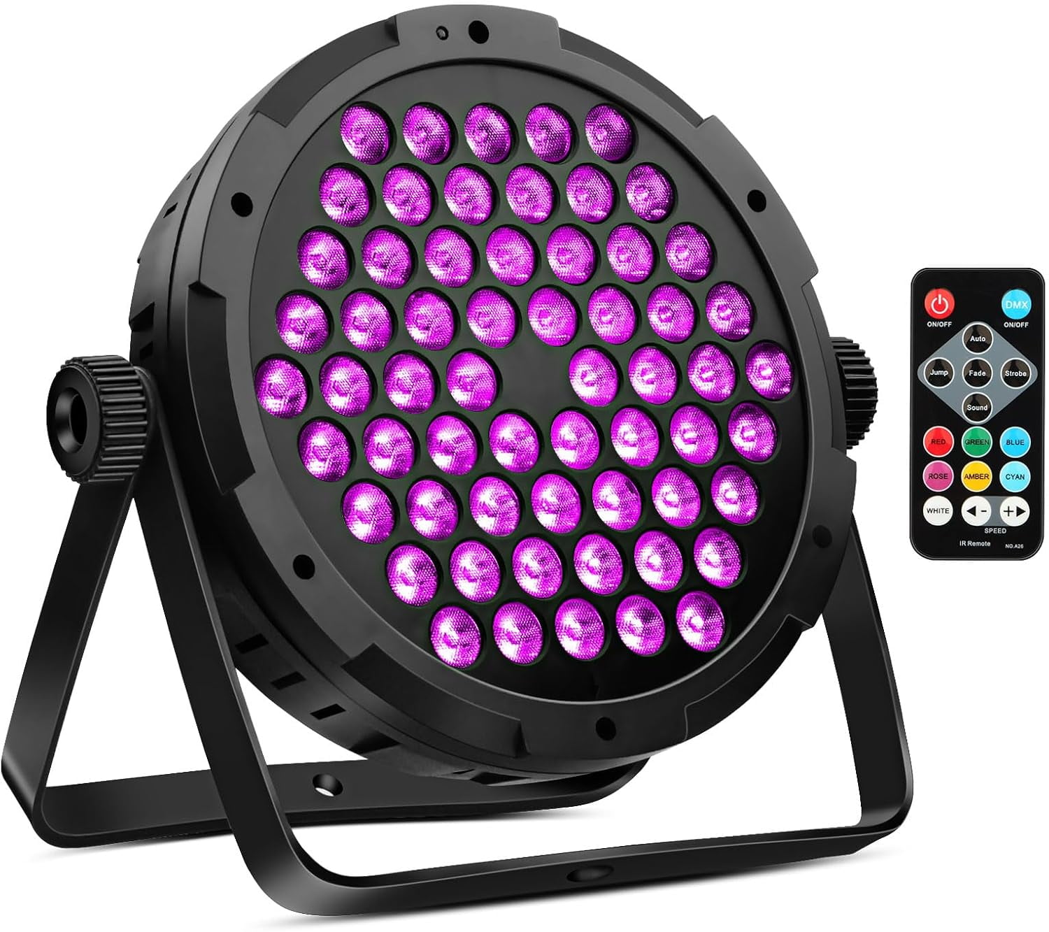 CAALOGT DJ Stage Lights, 60 LED Par Lights with Sound Activated Remote Control, Support Auto/Sound/Master/Slave Mode for Wedding Party Club Christmas Stage Lighting