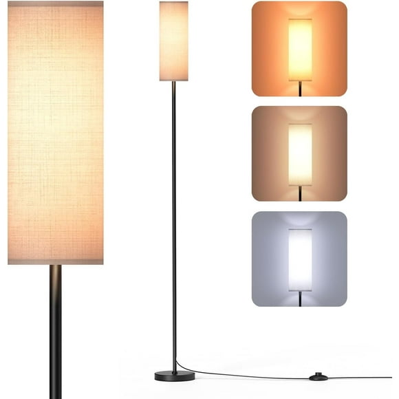 CAALOGT Floor Lamp, Modern Standing Lamp with 3 Color Temperatures, Foot Switch, for Living Room, Bedroom (9W LED Bulb )