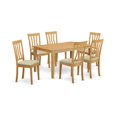 thumbnail image 1 of East West Furniture Capri 7-piece Wood Dining Set with Cushion Seat in Oak, 1 of 4