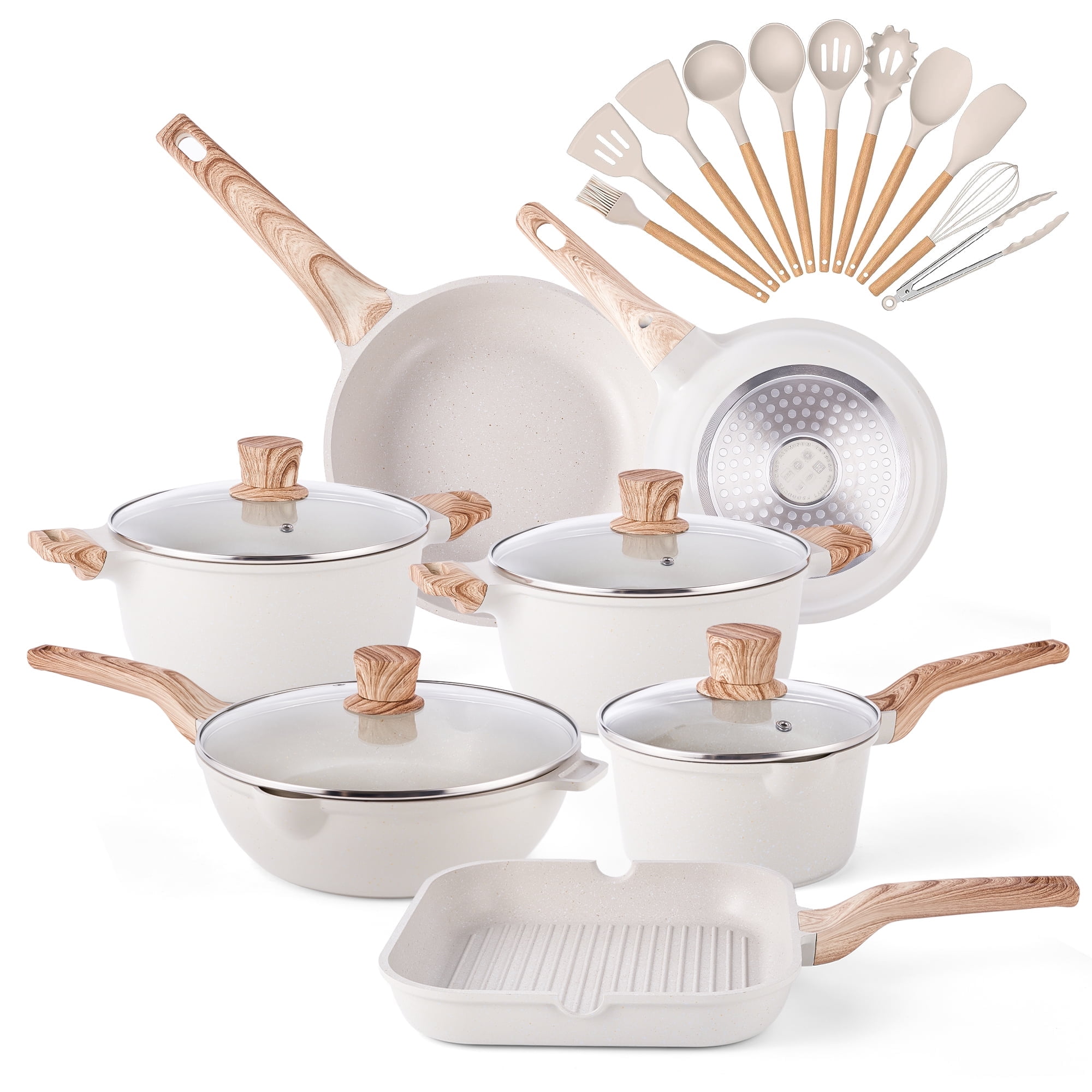 CAANNASWEIS 22 Pieces Nonstick Cookware Sets Aluminum Pots and Pans for Cooking - Walmart.com