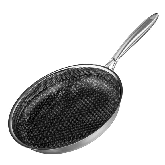 CAANNASWEIS 8" Stainless Steel Frying Pan, Induction Compatible Skillet with Even Heat Distribution