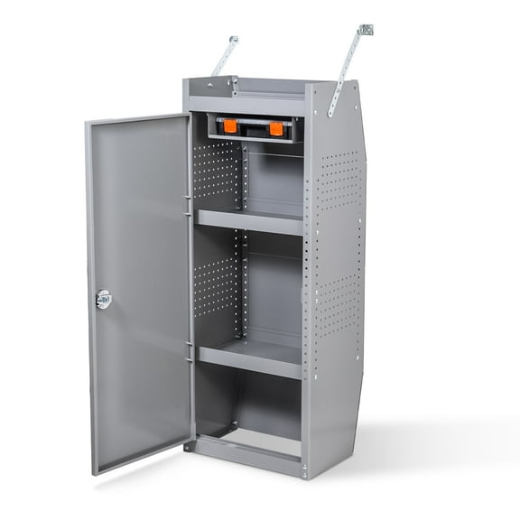 CAB-4618 Steel Van Storage Cabinet 46" Locking Tool Cabinet with Shelves, Lockable Cabinet Grey Welded Cabinet Fits for Full-Size Cargo Vans or Trucks, 46" H  18" W  13" D