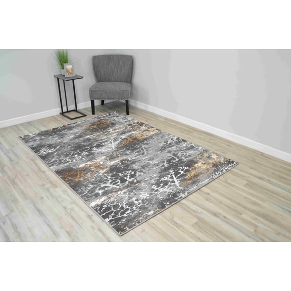 CABANA Modern Stylish Living Room Rug Design 9014 - 2'6"x7'9" Runner, Anthracite
