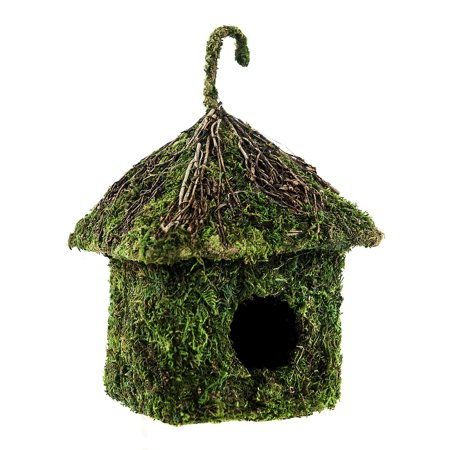 CABIN - Natural MOSS & Stick Birdhouse