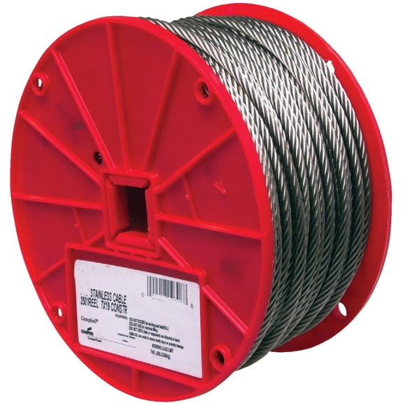APEX Cable Wire 1/8 Inch 7x7 Stainless Steel - 250 Ft - Multicolor