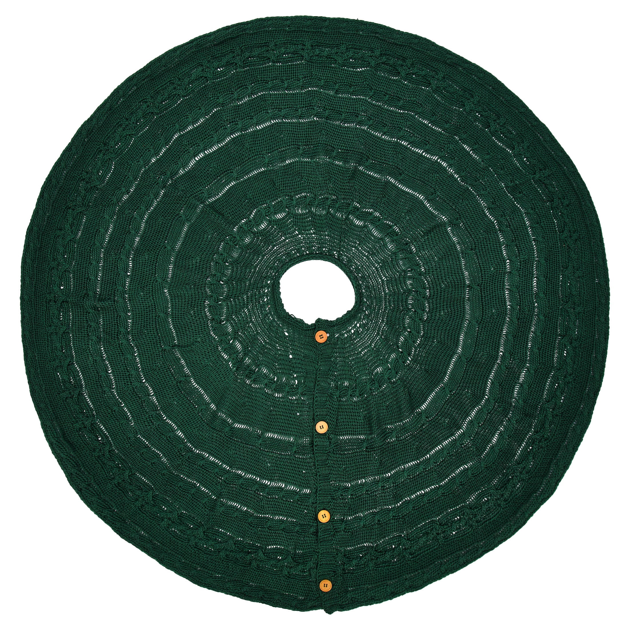 Cable Knit Christmas Tree Skirt, Green, 48", by Holiday Time