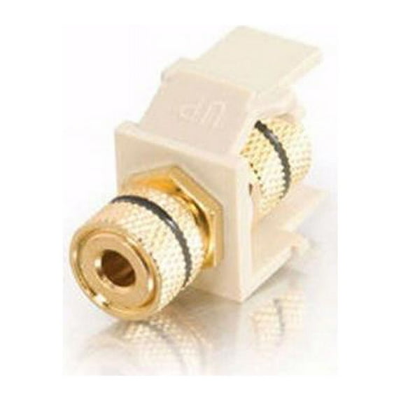 CABLESTOGO 3818 Snap-In Black Banana Jack F-F Keystone Insert Module - Ivory