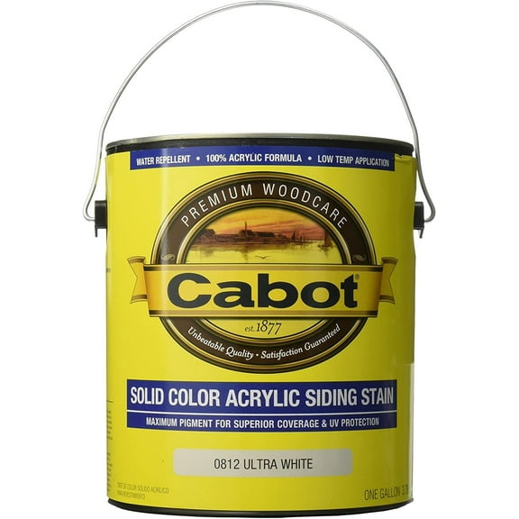 Cabot Creamery Pro.V.T Exterior Stain - Solid White, Acrylic-Based, Gallon