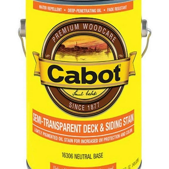 Cabot Creamery Deck Stain Semi-Transparent Oil - Durable, Liquid - 1 Gallon, Off-White