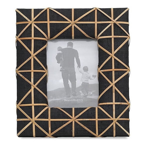 CABRIA 4x6 raffia ribbon with caning accent frame by Reed Barton - 4x6