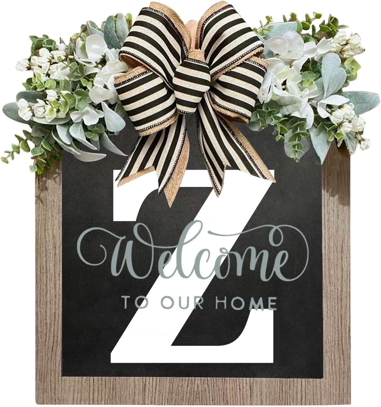 CAC2024 New Last Name Year Round Front Door Wreath 26 Letter