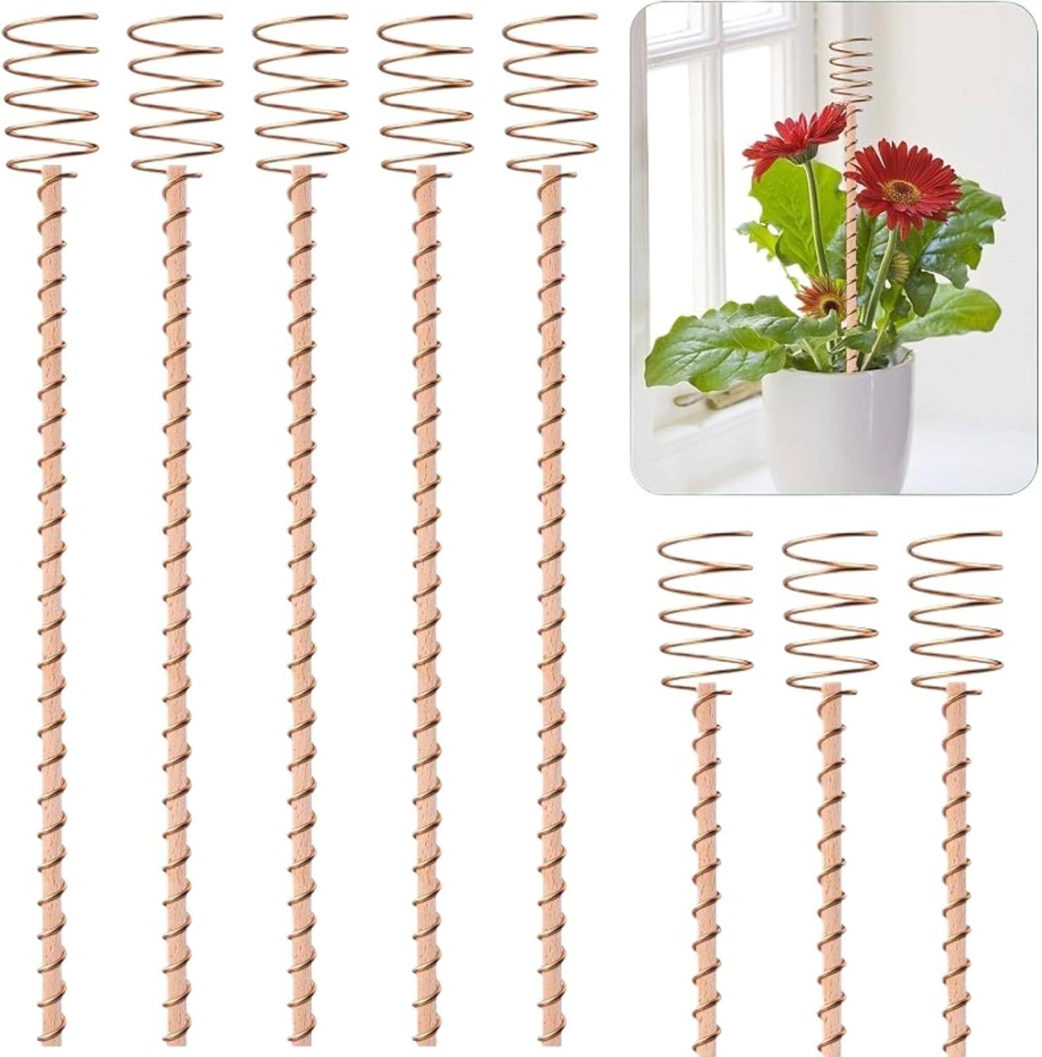 CAC8 Pieces of Plant Supports, Plant Stakes and Supports, Copper Rods