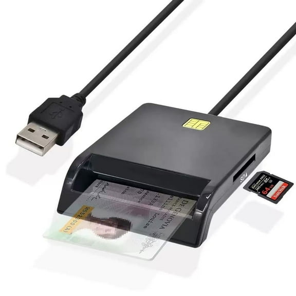 CAC Card Reader, DOD USB Smart Card Reader Military, USB to SIM Card, SD, TF Card Reader Compatible with Mac OS, Windows, Linux, [Don't Support VA PIV Card]