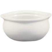 CAC China OC-12-P 12-Ounce Porcelain Round Onion Soup Crock, 5 by 2-3/8-Inch, Super White, Box of 24