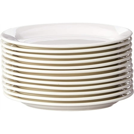 CAC China REC-13 Rolled Edge 11-1/2 by 8-1/4-Inch Stoneware Oval , American White, Box of 12