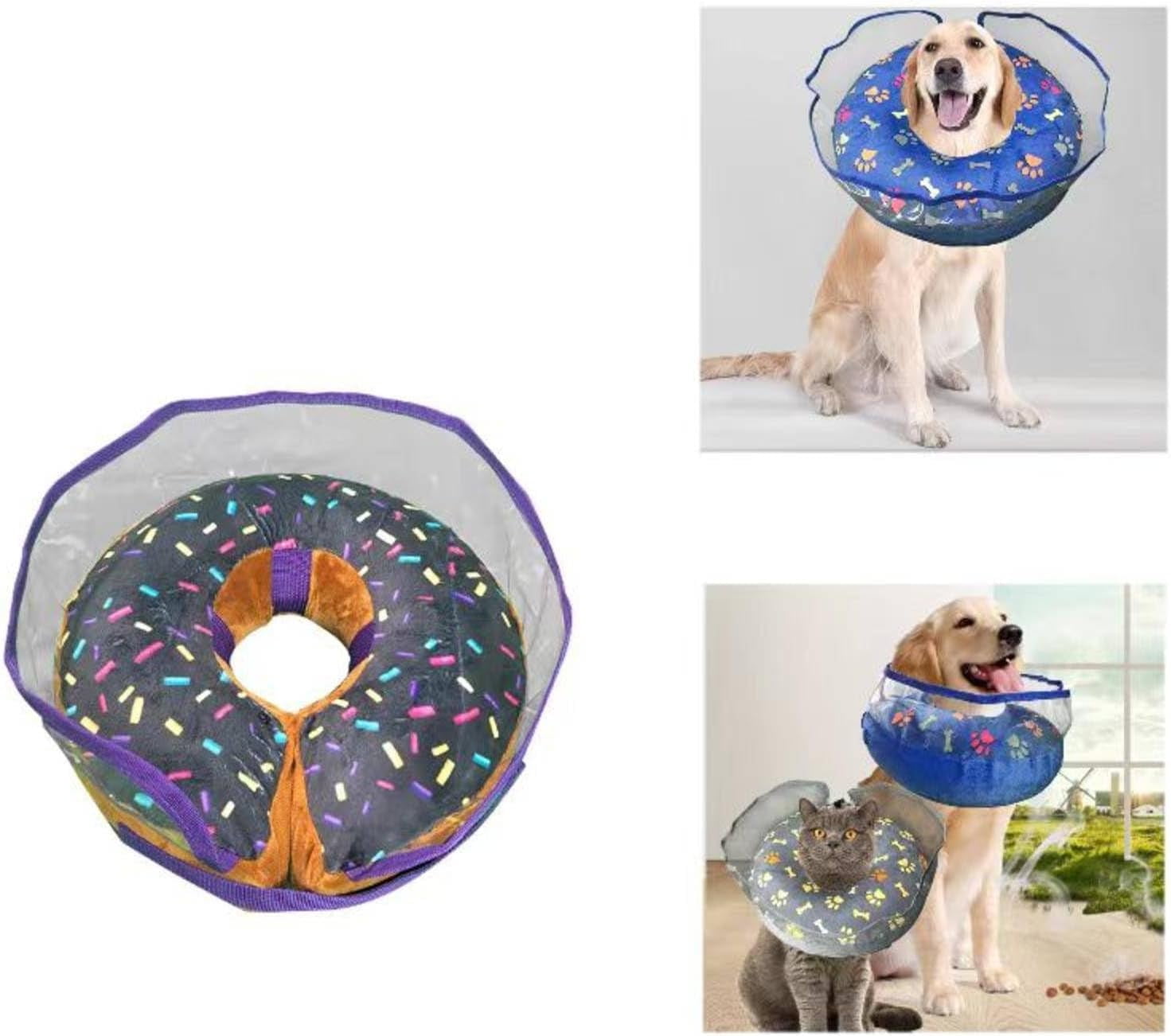 CACDog Cone Collar Dog Donut Collar After Surgery Inflatable Dog Cone