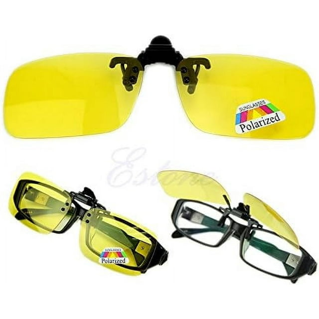 CACDriving Glasses Polarized Day Night Vision Clipon Flipup Lens