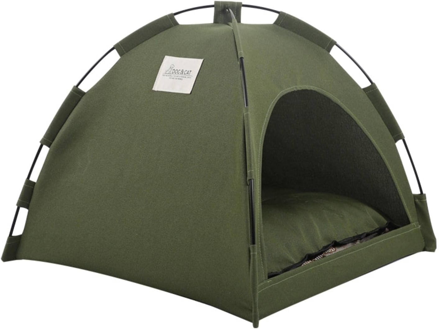 CACFoldable Pet Tent House Bed in Military Green and BlueGrey for