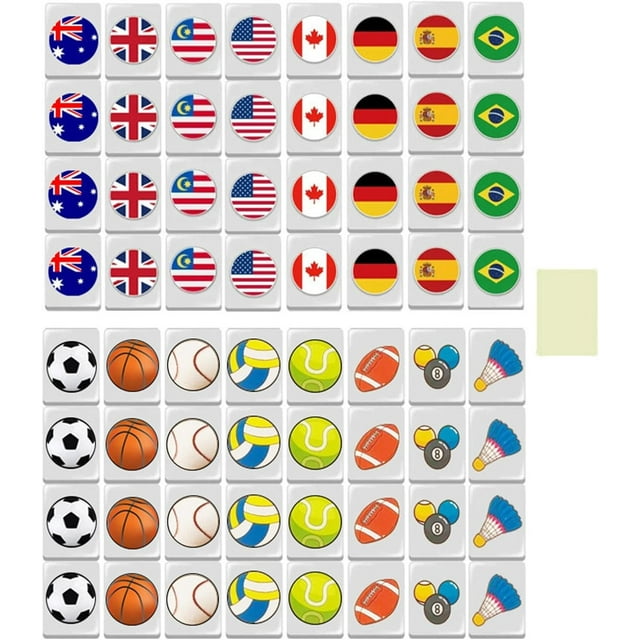 CACGame Blocks Mahjong Sets, with Beachside Pattern, National Flag