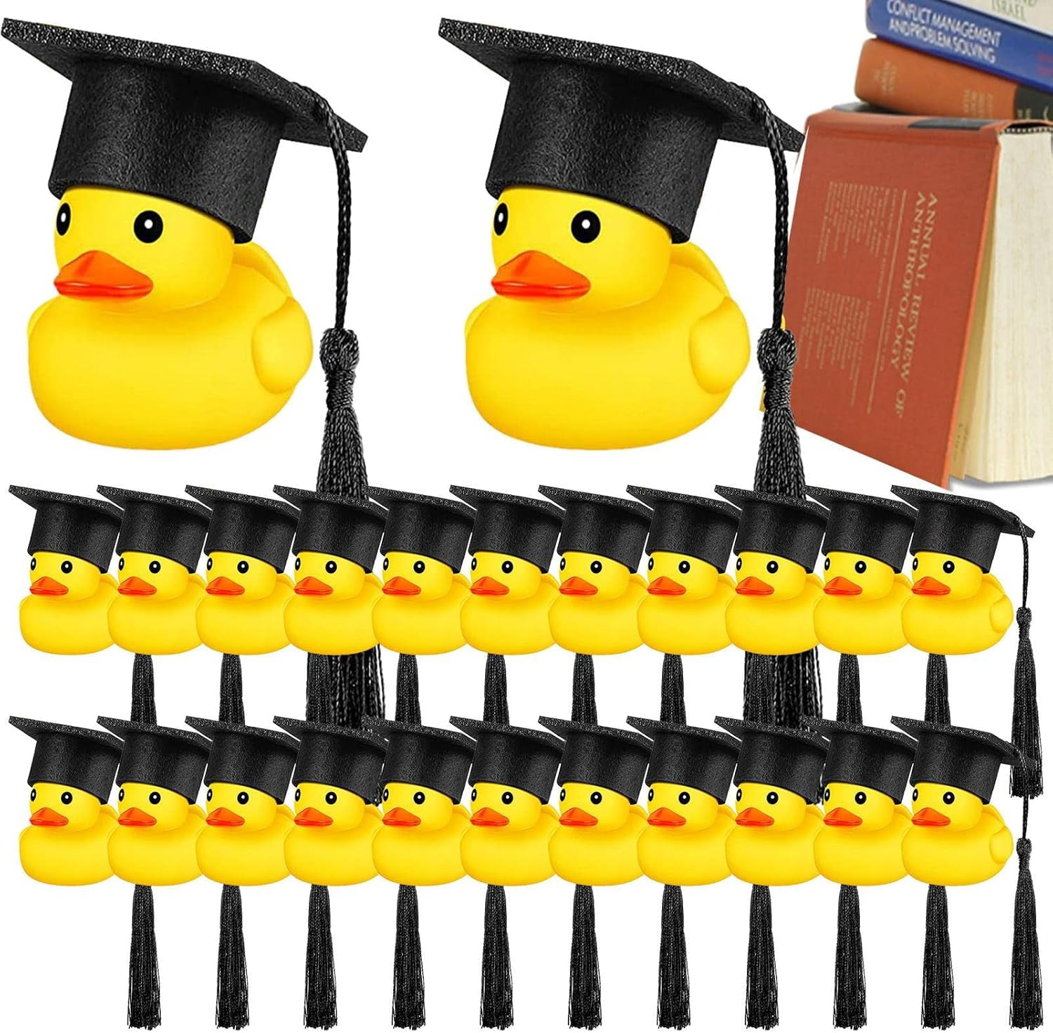 CACGraduation Ducks, Graduation Ducks with Black Graduation Hat