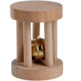 CACNatural Wood Unicycle Dumbell Bell Roller Chew Toys for Pet Rabbits