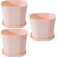 CACPlastic Plant Pots for Plants with Saucers Indoor Set of 3 Plastic