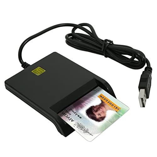 CAC Reader,CAC Card Reader Military,ISO7816 Contact DOD Military USB Common Access CAC Smart Card Reader + SDK Kit,Compatible with Windows,Mac OS 10.6-10.10 and Linux (Black)