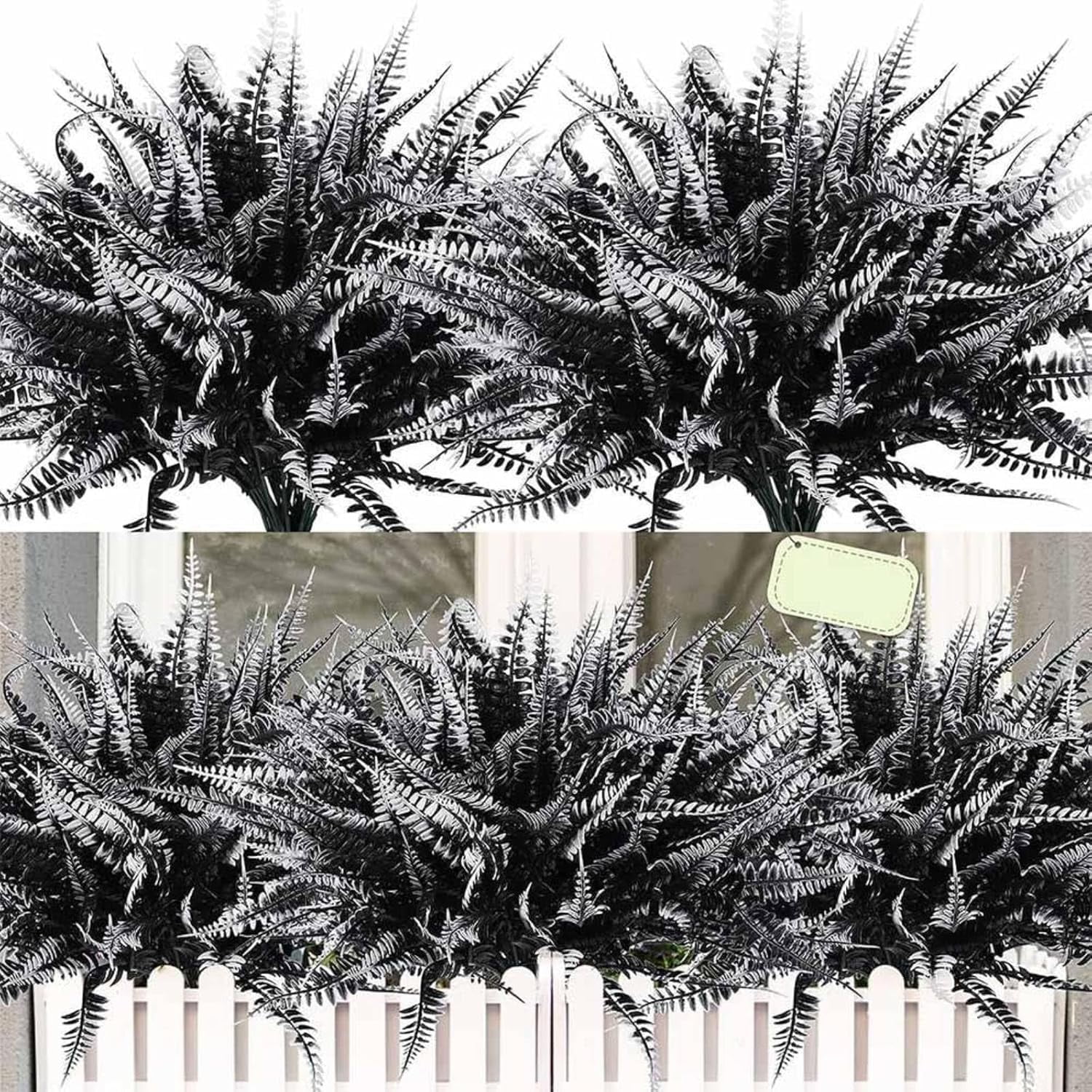 CACUV Resistant Lifelike Artificial Boston Fern, Faux Boston Ferns