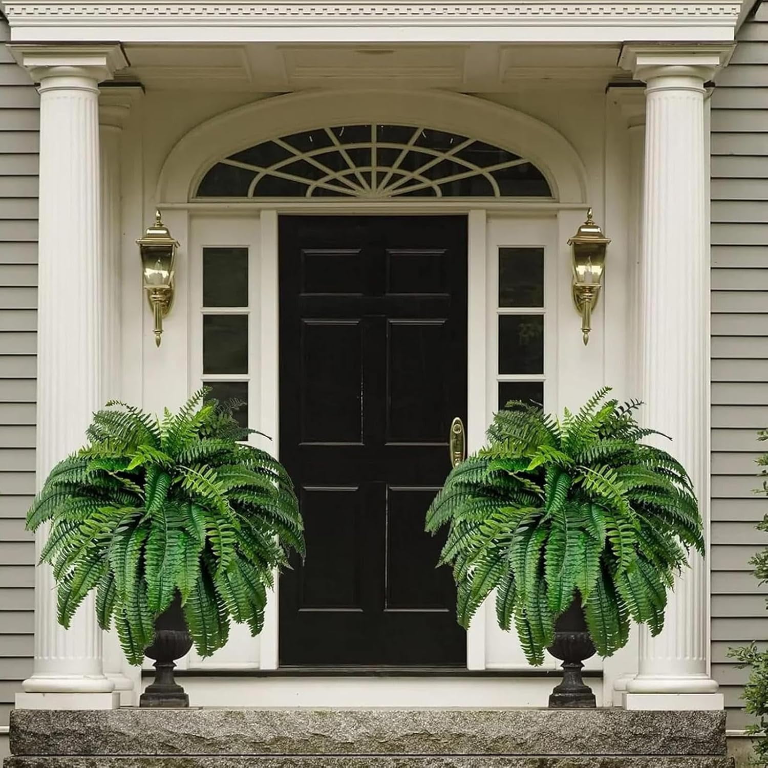 CACUV Resistant Lifelike Artificial Boston Fern, Artificial Ferns for