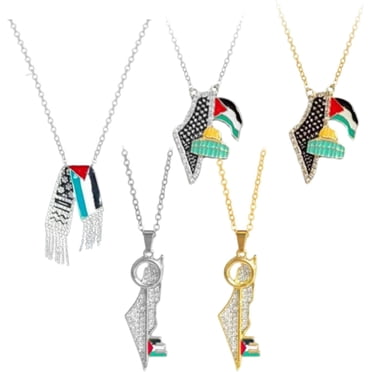 Handala Hanzala Palestine Boy Pendant Necklace - Stainless Steel Engraved Charm, 45cm