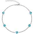 thumbnail image 1 of CACA LADY Blue Bracelet for Women 925 Sterling Silver Heart Bracelet March Birthstone Bracelets Aquamarine Bracelets Birthday Jewelry for Wife Mom, 1 of 6