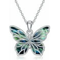 thumbnail image 1 of CACA LADY Butterfly Necklaces for Women 925 Sterling Silver Natural Abalone Shell Butterfly Pendant, 1 of 5