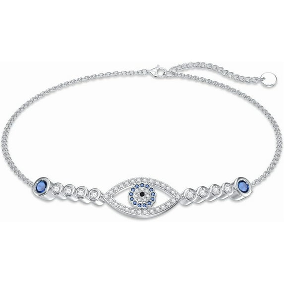 CACA LADY Evil Eye Bracelets 925 Sterling Silver Good Luck Bracelet Birthday Jewelry Gifts for Women
