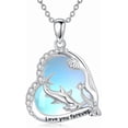 thumbnail image 1 of CACA LADY Hammerhead Shark Necklace 925 Sterling Silve Hammerhead Shark Heart Moonstone Pendant Necklace Ocean Waterweeds Jewelry Gifts for Women, 1 of 6