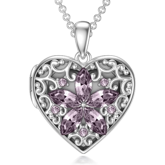 CACA LADY Heart Locket Necklace That Holds Pictures Sterling Silver Butterfly Locket Personalized Custom Photo Pendant Necklace Jewelry Birthday Gifts for Women Girlfriend, Base, base,
