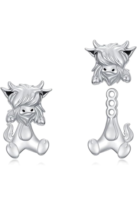 Highland Cow Earrings for Women 925 Sterling Silver Highland Cow Stud Earrings Animal Earrings Cow Jewelry Gifts for Women