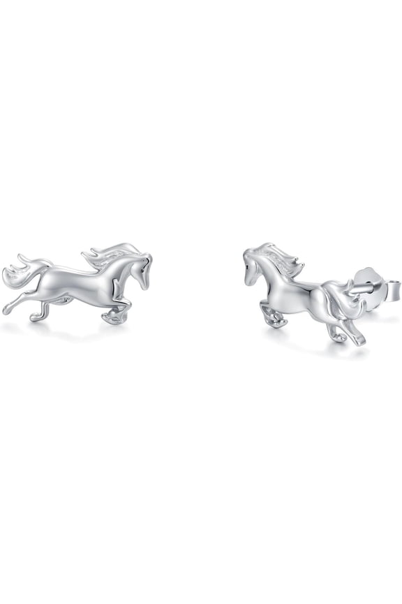 Horse Earrings 925 Sterling Silver Horse Animal Stud Earrings Jewelry Horse Lovers Gifts for Women