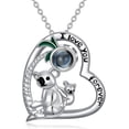 thumbnail image 1 of CACA LADY I Love You Necklace 100 Languages Projection Necklace 925 Sterling Silver Cute Animal koalas Pendant Necklace jewelry Gifts for Mom Women Birthday Mothers Day, 1 of 6