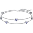 thumbnail image 1 of CACA LADY Light Purple Anklet for Women 925 Sterling Silver June Birthstone Anklets for Women Amethyst Women's Anklets Birthday Summer Jewelry for Wife Mom, 1 of 6
