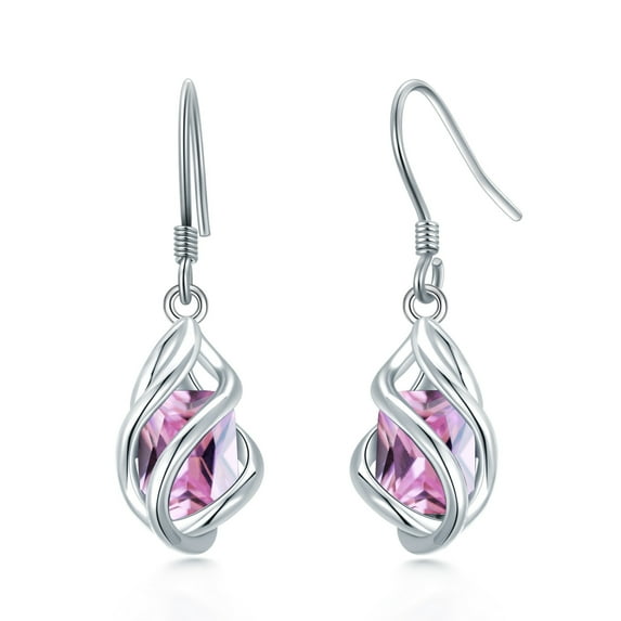 CACA LADY Mother's Day Gifts October Birthstone Dangle Drop Earrings 925 Sterling Silver Birthday Jewelry