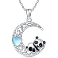 thumbnail image 1 of CACA LADY Panda Necklace 925 Sterling Silver Moon Necklace for Women Panda Jewelry for Her, 1 of 6