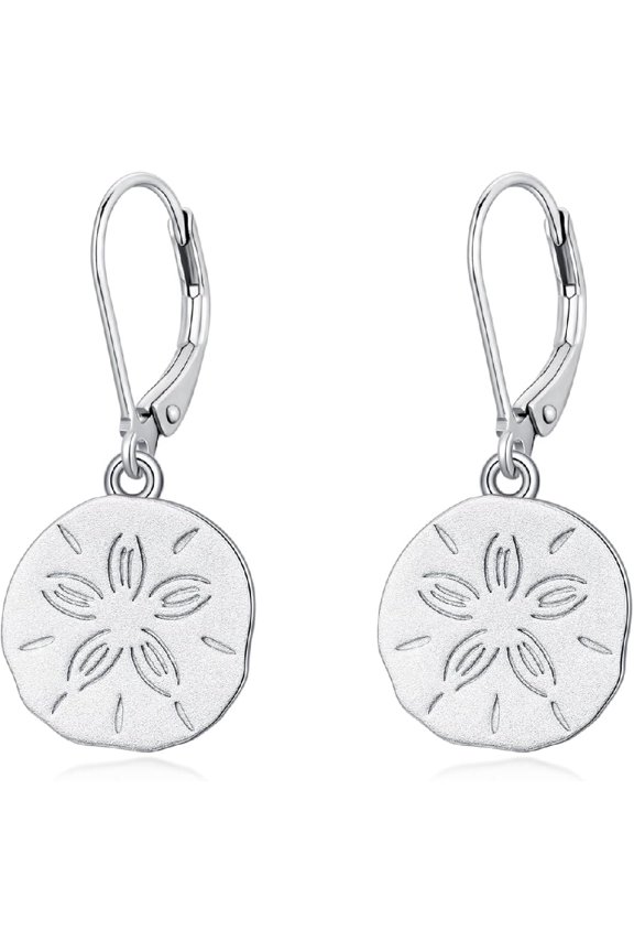 Sand Dollar Earrings 925 Sterling Silver Sand Dollar Jewelry Gift for Women
